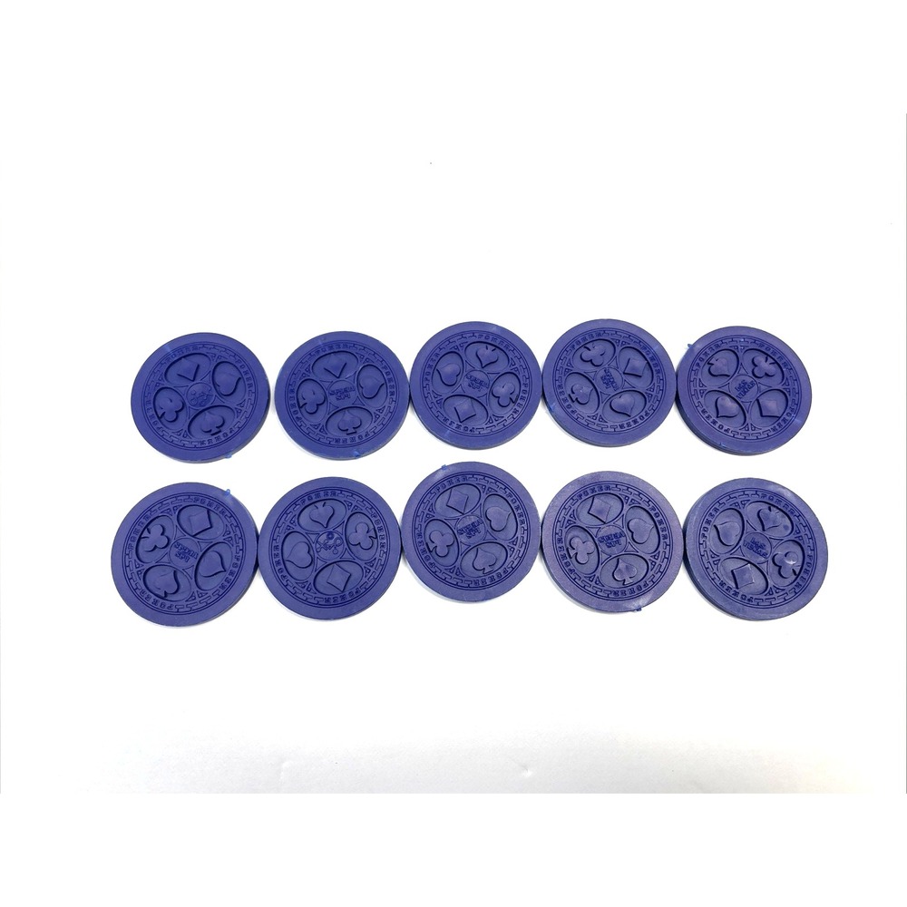 Sequence Board Game Replacement Pieces/Parts Chips Tokens Blue Set of 10